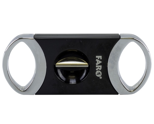 Cigar Cutter Faro V-Cut Silver Dark Black