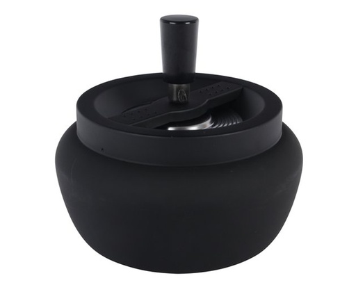 [22395] Ashtray Push Black Matt 11cm