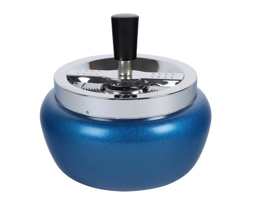 [22396] Ashtray Push Metallic Blue 11cm