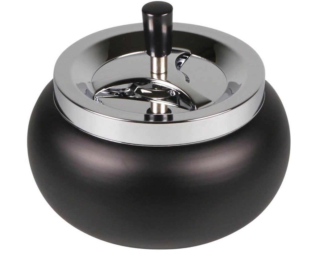 Ashtray Push Jumbo Black 17cm