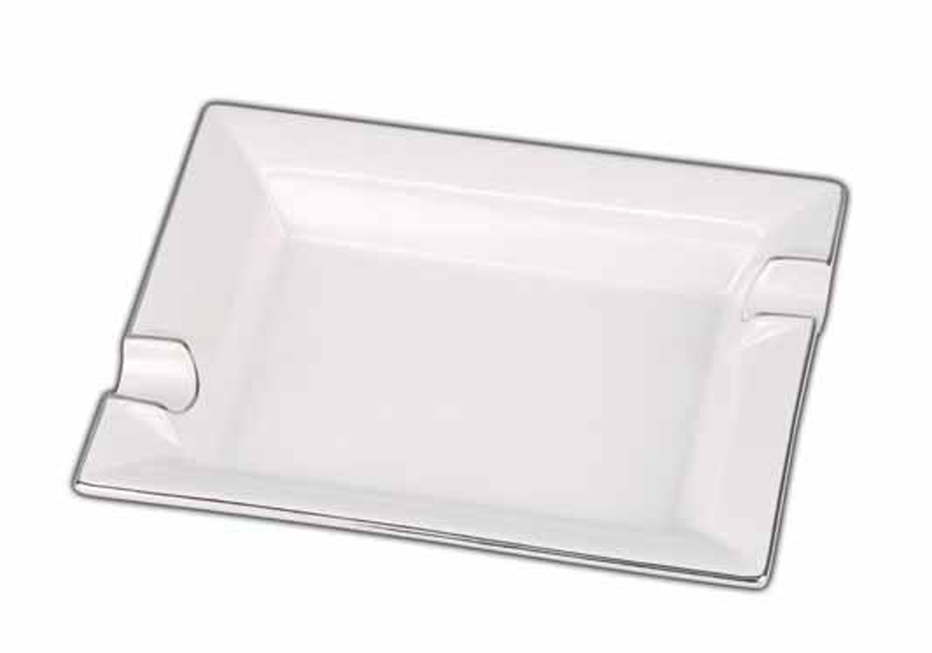 Cendrier Cigare Porcelaine Blanc/Chrome