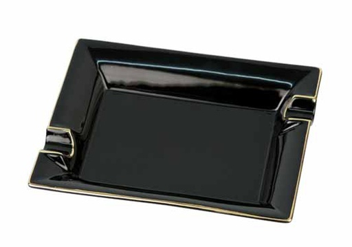 [513282] Ashtray Cigare Porcelain Black/Gold