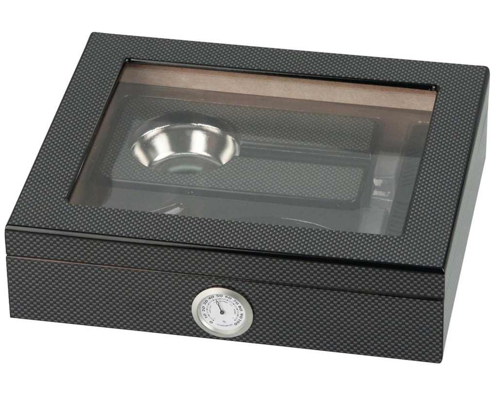 Humidor Carbonlook Set Glastop 15 Cigars