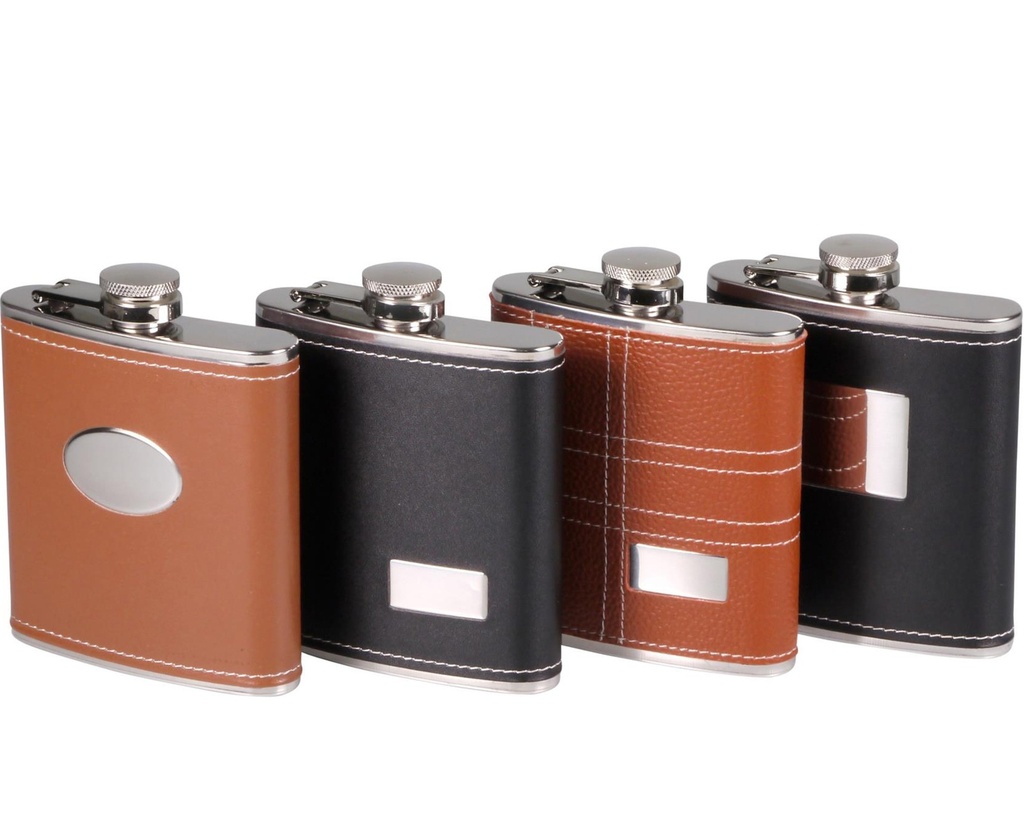 Hip Flask Cool Black Brown Ass 6oz