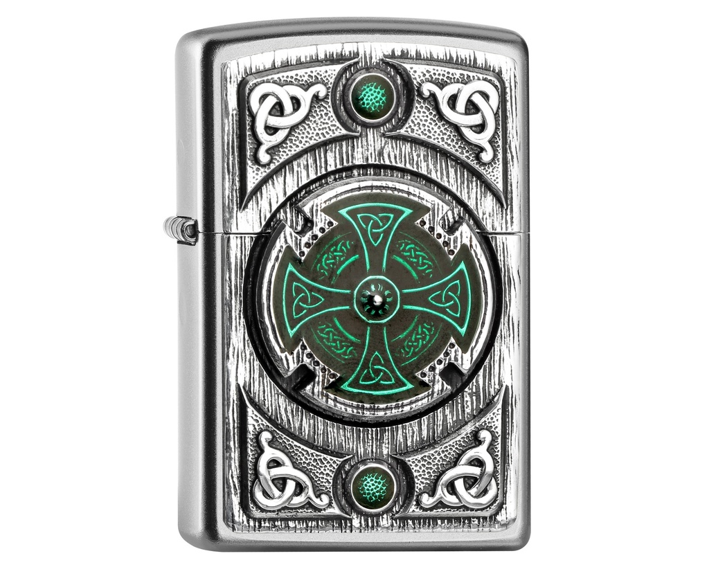 Briquet Zippo Celtic Green Cross