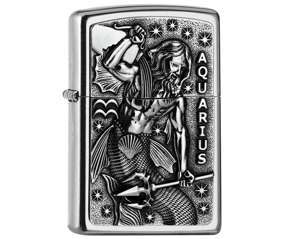 Briquet Zippo Zodiac Aquarius Tierkr. V19