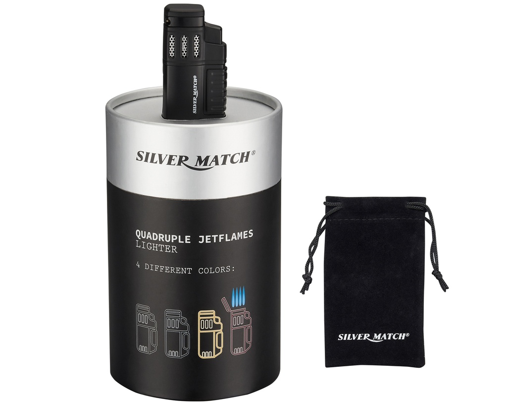 Briquet Silver Match Amsterdam 4 Jet