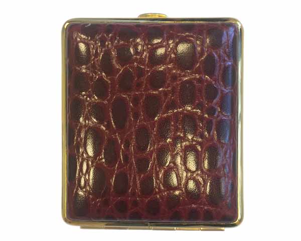 Cigarette Pouch VH 520 Leather Gold Lezard Brown 18ks