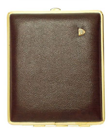 Etui Sigaret VH 811 Leder Goud Bruin 22sks