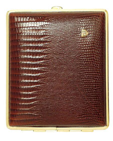 [812GLE09] Etui Sigaret VH 812 Leder Goud Lezard Bruin 24ks