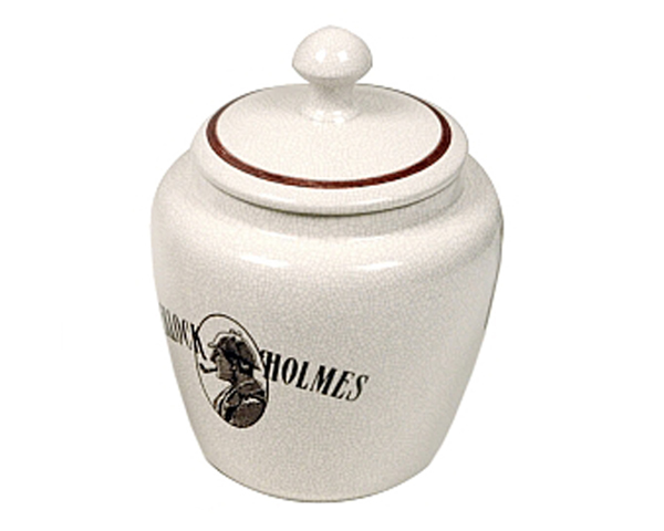 Tobacco Jar Sherlock Holmes White Crackle