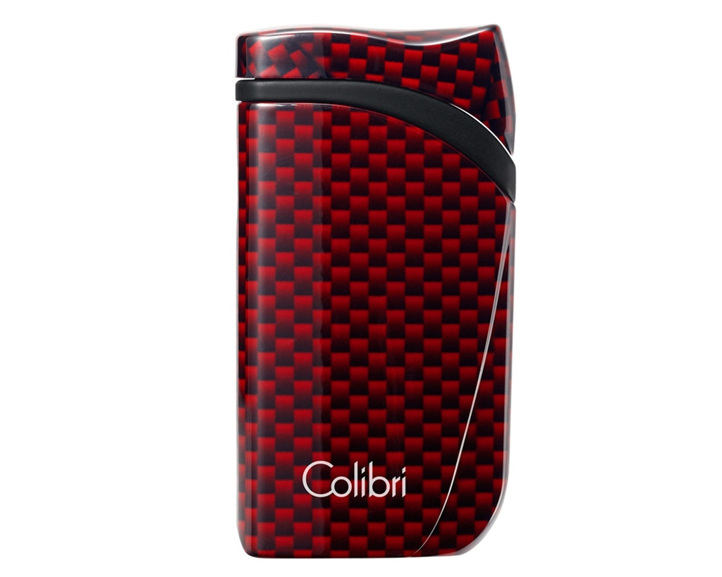 Briquet Colibri Falcon Carbon Fiber Rouge