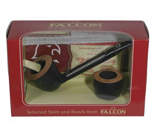 [PFA003003] Pipe Falcon Droîte 2 Têtes Ebène