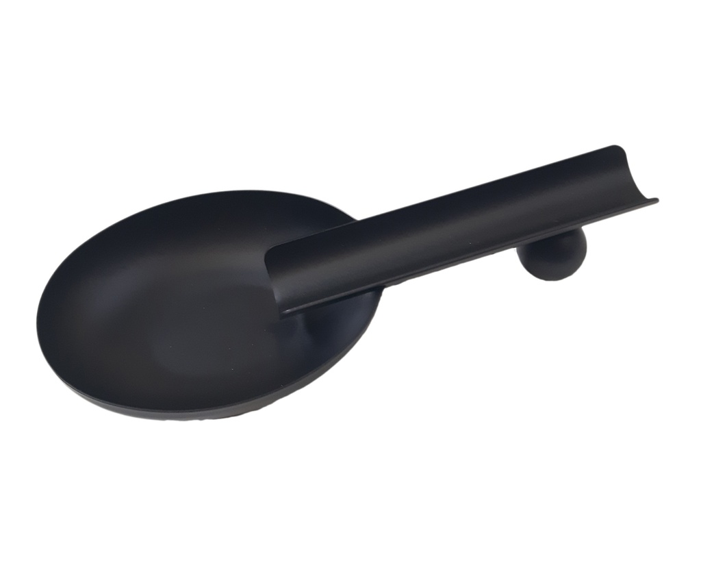 Ashtray Cigar Metal Spoon Black