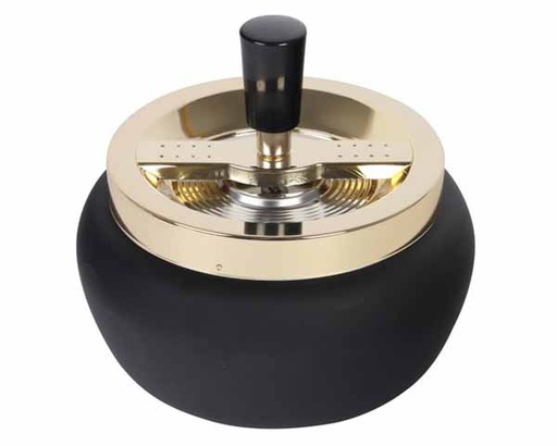 [22331] Ashtray Push Shiny Gold 13cm