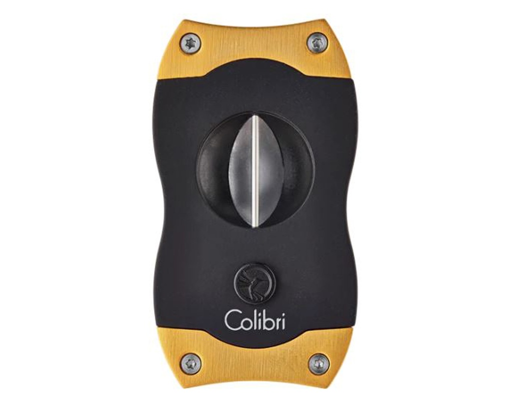 Cigar Cutter Colibri V-Cut Black Brushed Gold