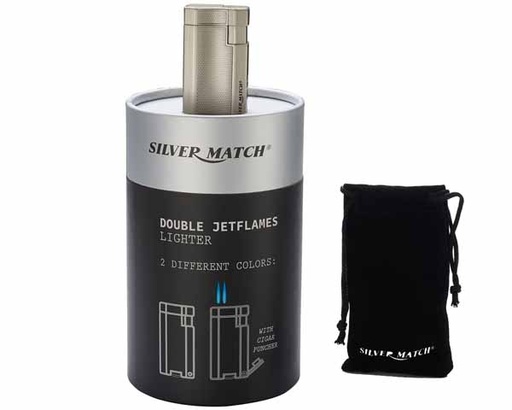 [40674364] Briquet Silver Match Blackwall Rubber/Chrome London Punch 2 Jet