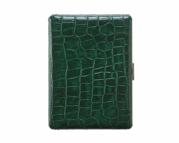 Etui Cigarette Pearl Cuir Croco Vert 9sks