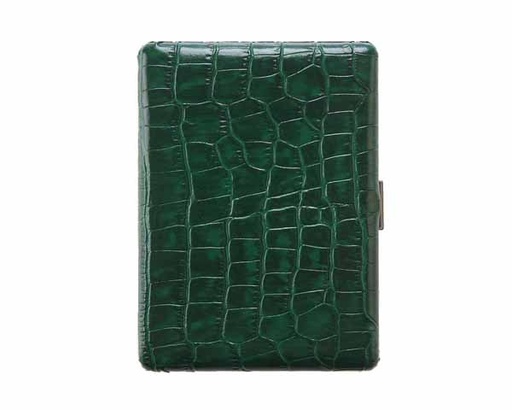 [10442750] Etui Cigarette Pearl Cuir Croco Vert 9sks