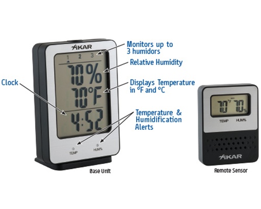 [837XI2] Hygrometer Xikar Purotemp Draadloze Sensor Op Afstand