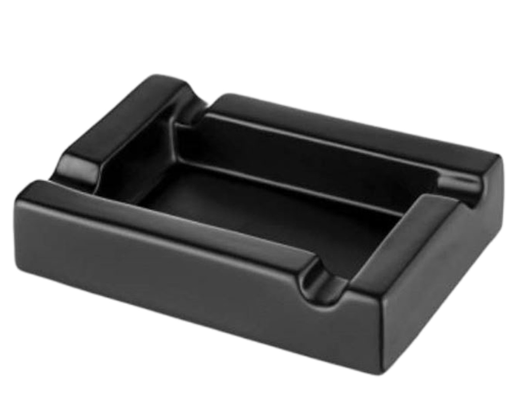 Ashtray Cigar Ceramic Black 4 Rests