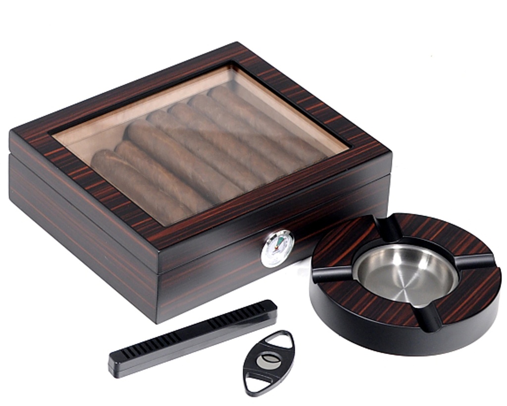 Humidor Lubinski Ebony Glas Set 