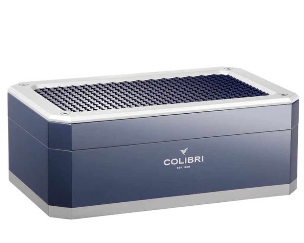 Humidor Colibri Rally Navy Argent - 125 Cigares