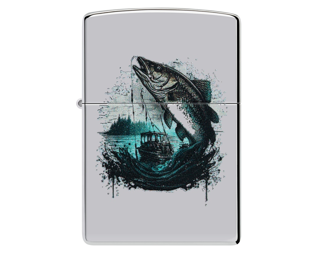 Briquet Zippo Fish and Boat Design