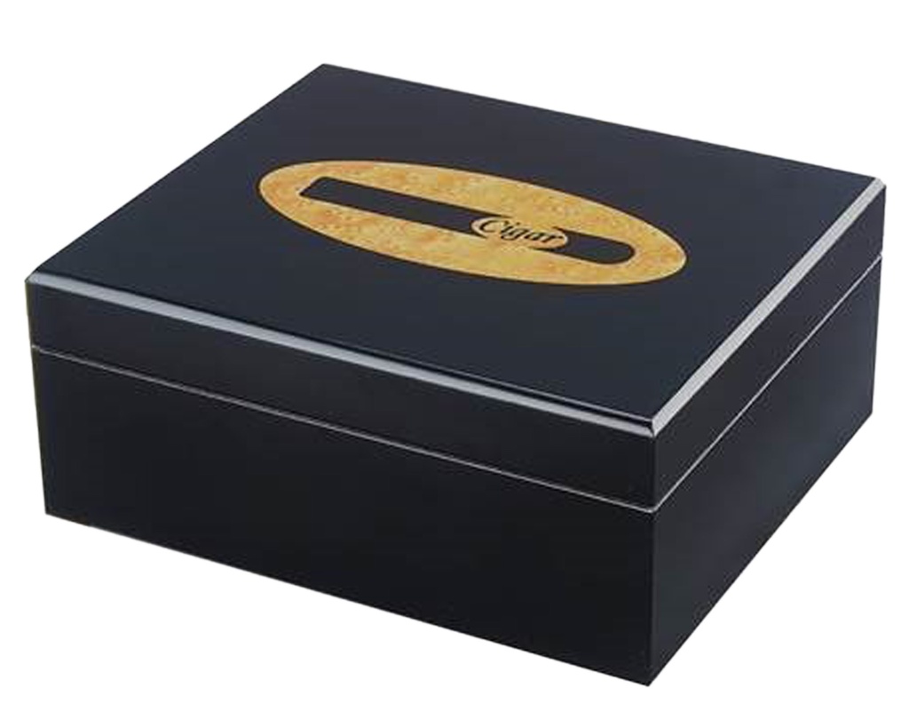 Humidor Noir Matte Cigare Logo - 25 Cigares