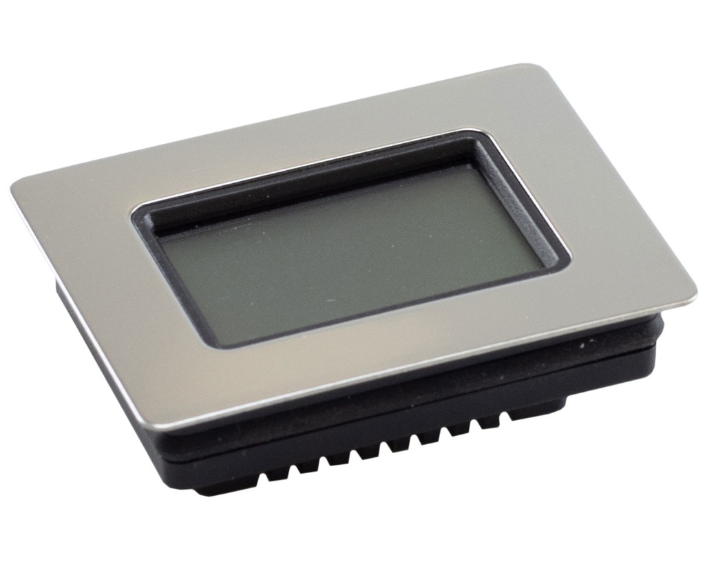 Hygrometer Rectangular Silver Digital