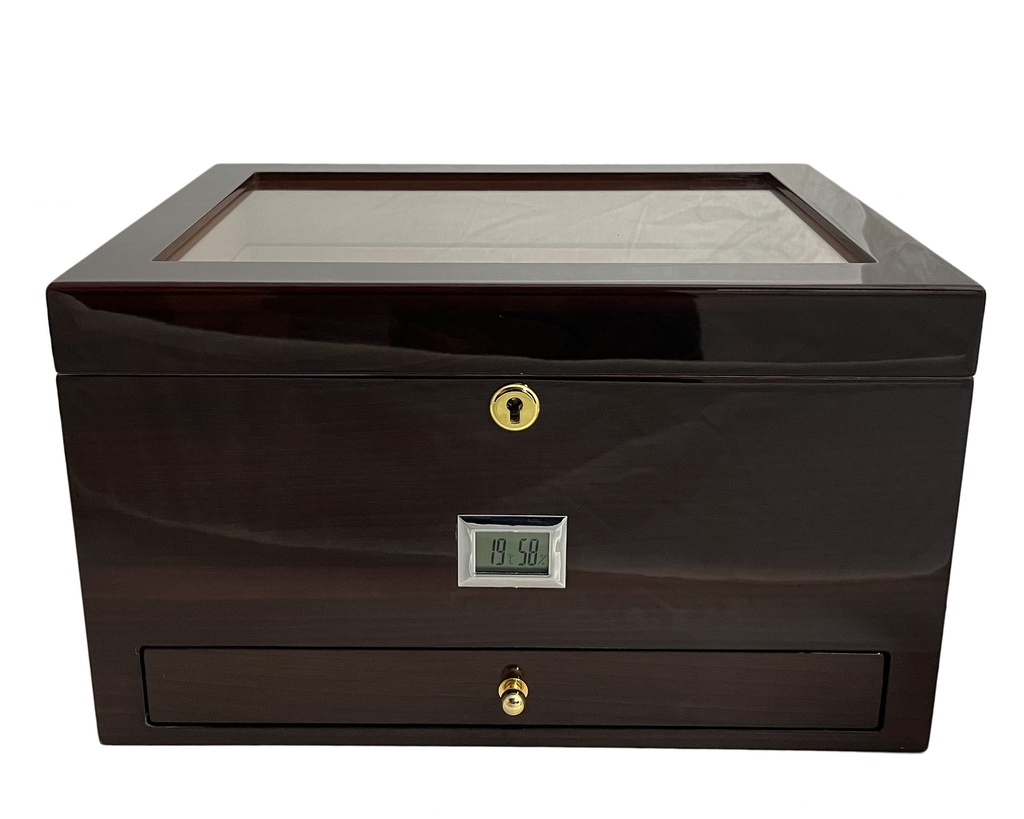 Humidor Mat Dark Cherry Glastop 120 Sigaren