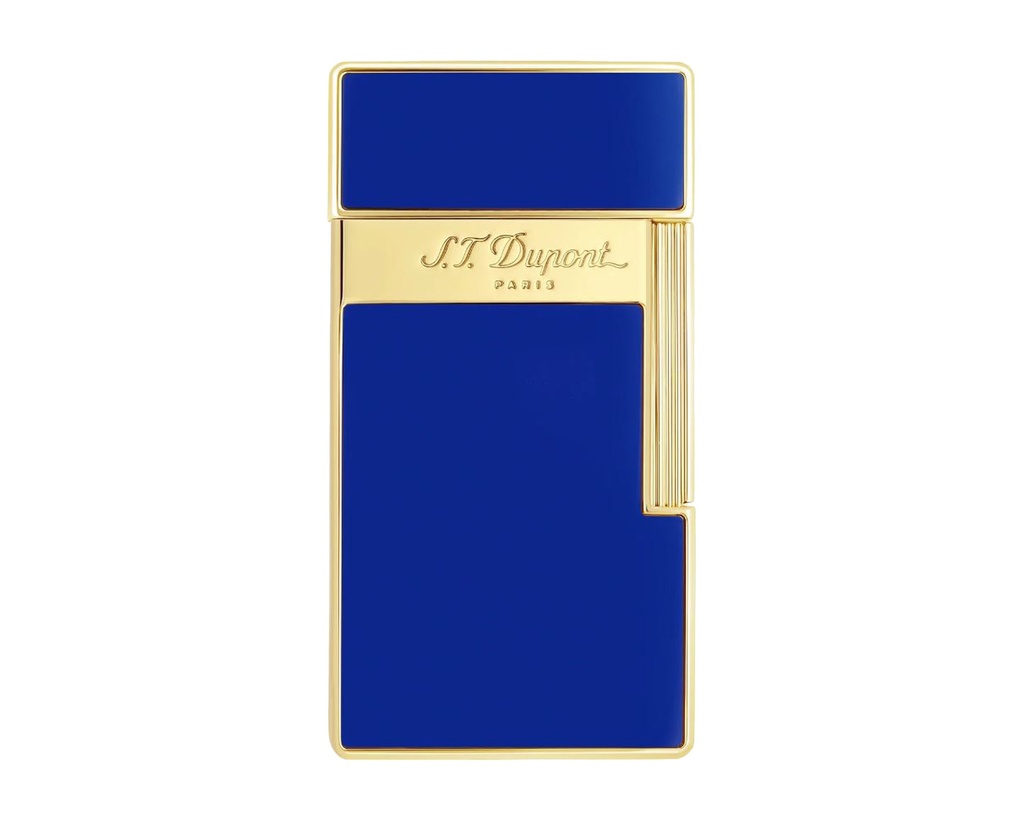 Briquet Dupont Biggy Bleu Laque Dore