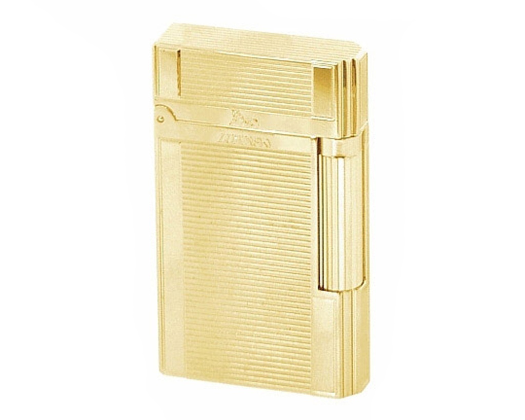 Briquet Lubinski Celebration Pipe Gold Plated Vertical Lines