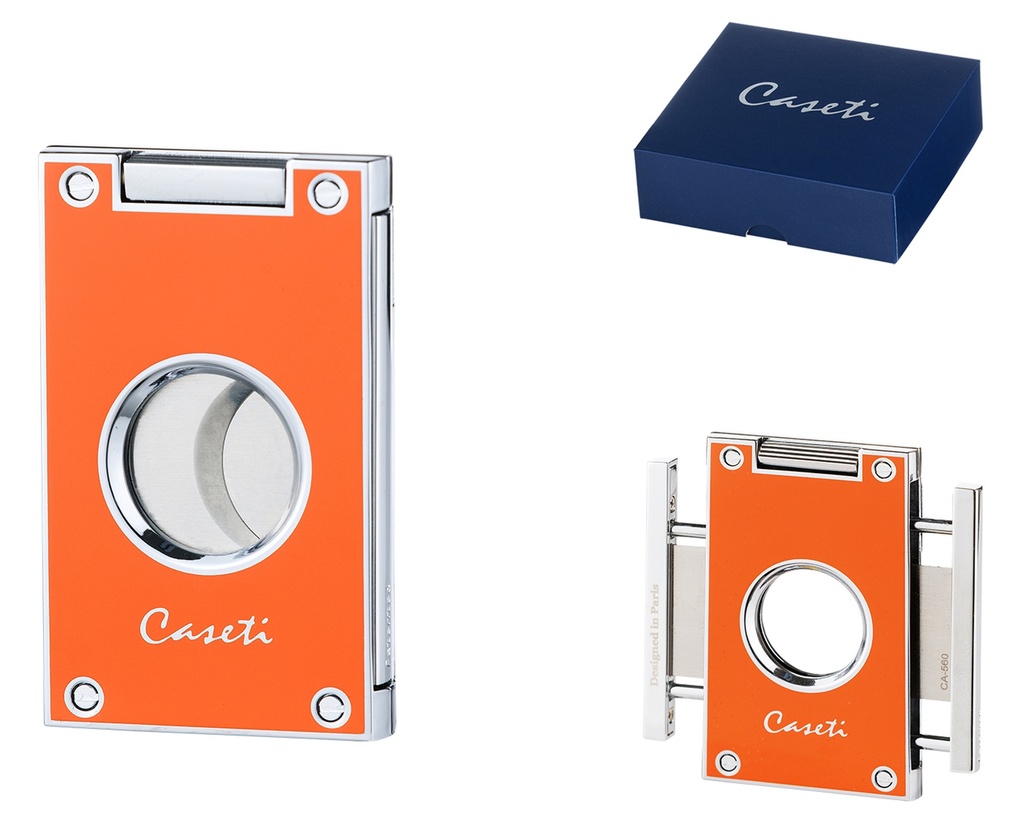 Cigar Cutter Caseti Paris 2 Blades Orange