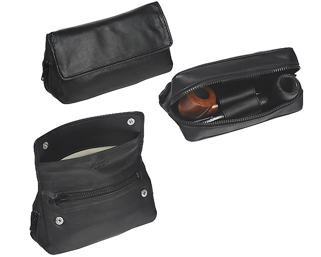 Tobacco Pouch Sasieni Combi 2 Nappa Black