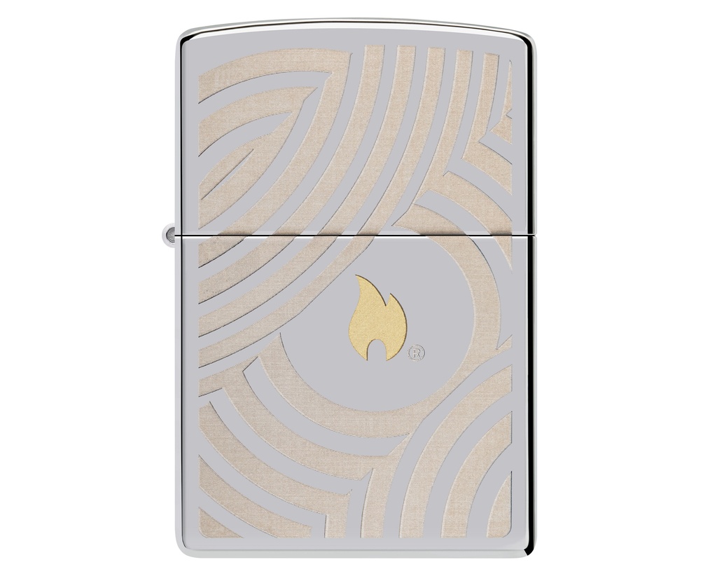 Briquet Zippo Flame and Circles Design