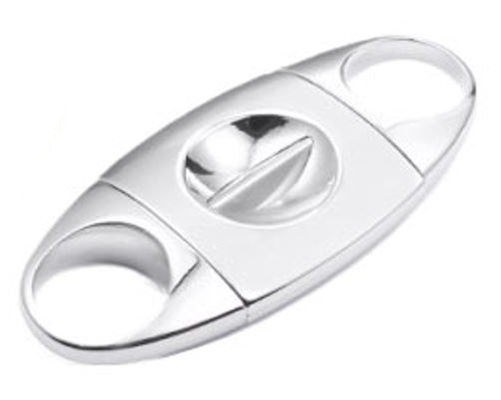 Cigar Cutter Metal V-Cut Silver