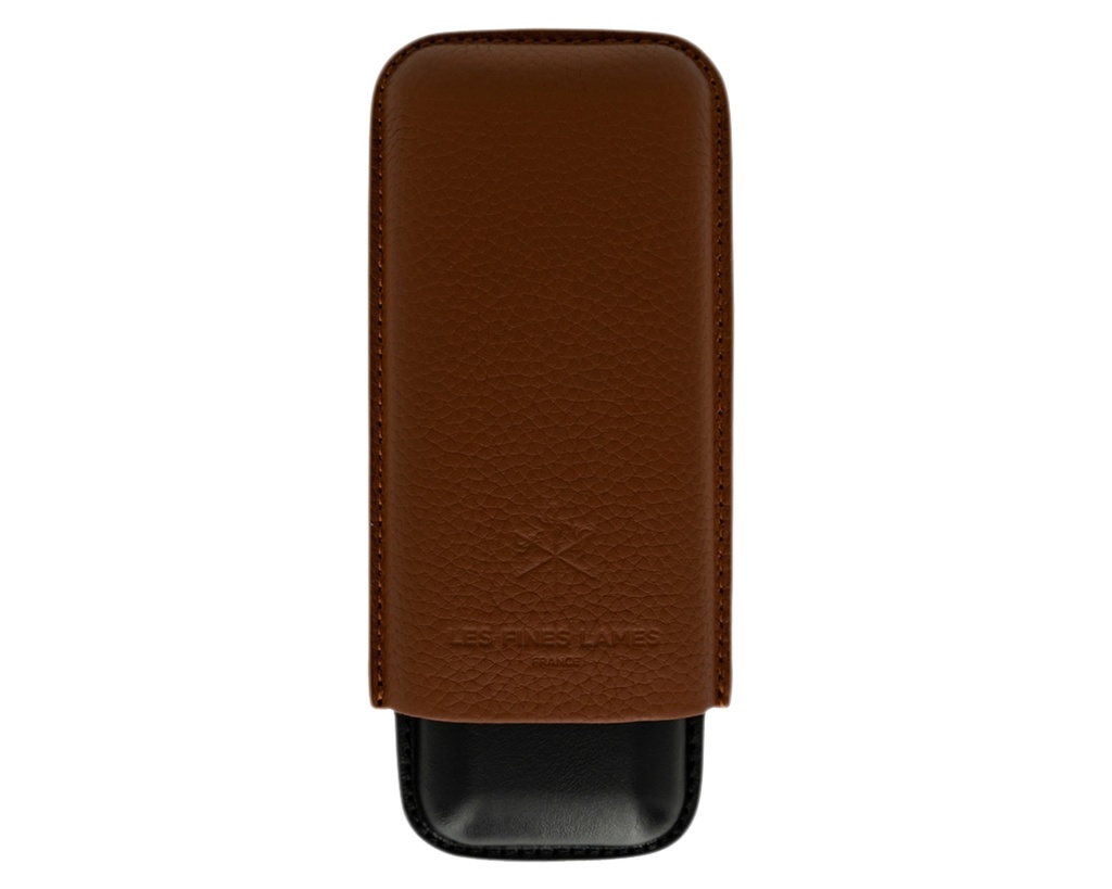 Etui Sigaar LFL Duo Bruin Pebble Leer