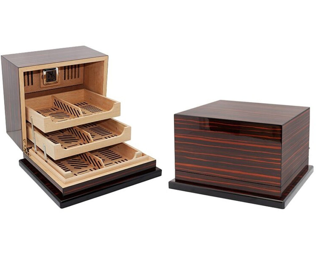 Humidor Lubinski Polished Ebony - 3 Trays