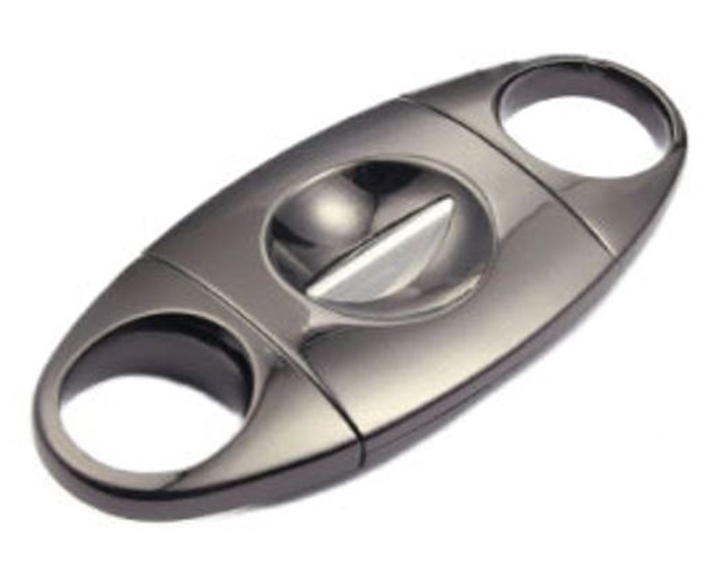 Cigar Cutter Metal V-Cut Gunmetal