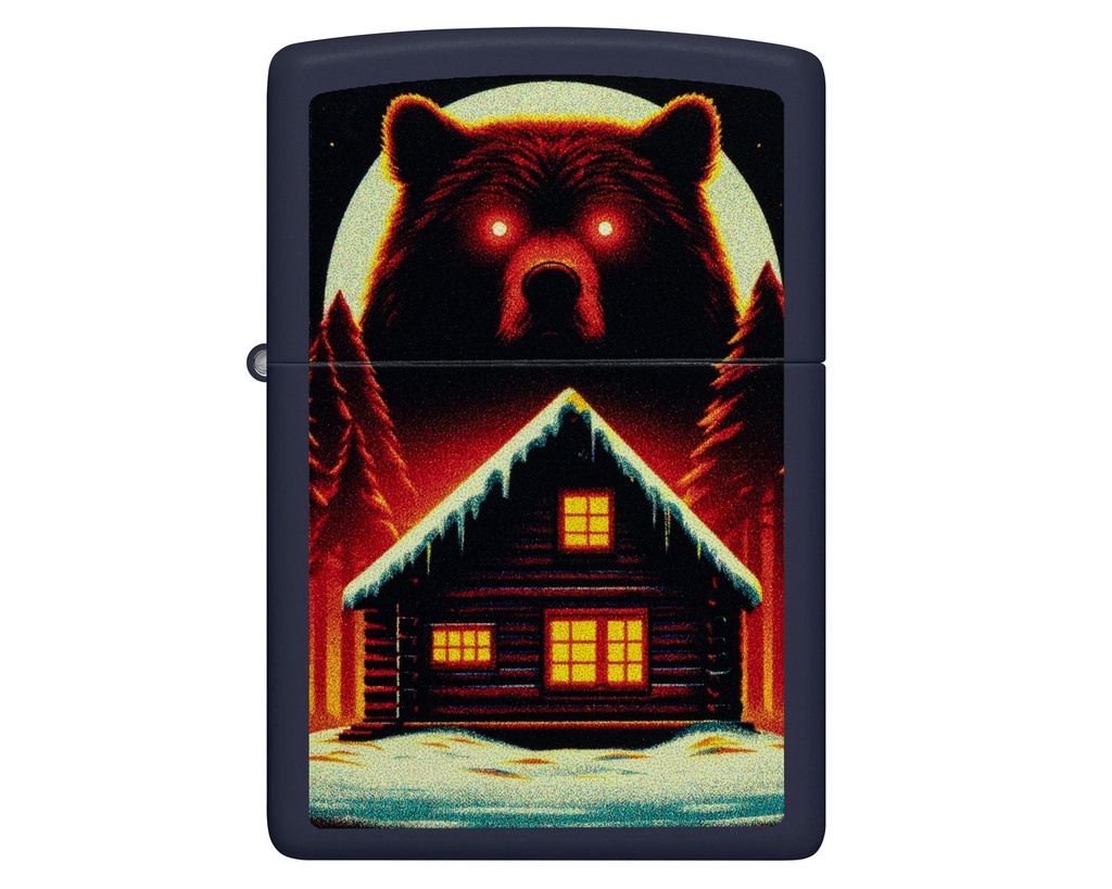 Briquet Zippo Bear and Cabin Design