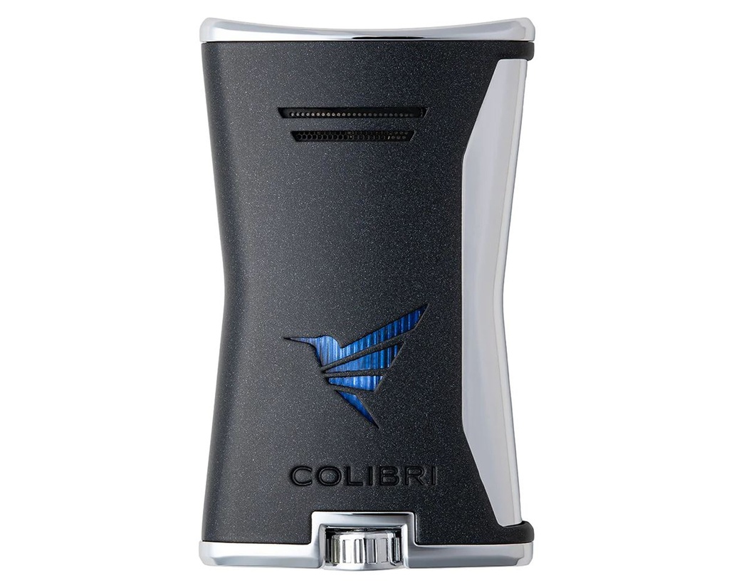 Briquet Colibri Slim Noir/Chrome