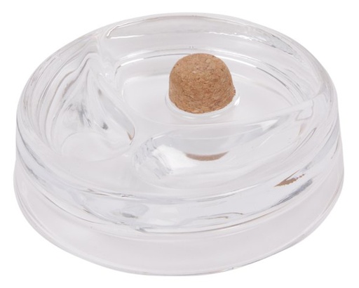 [34139] Asbak Pijp Glas Rond 17cm 2 Steunen