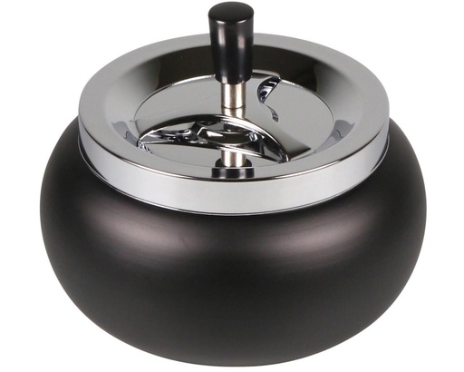 [504841] Ashtray Push Jumbo Black 17cm