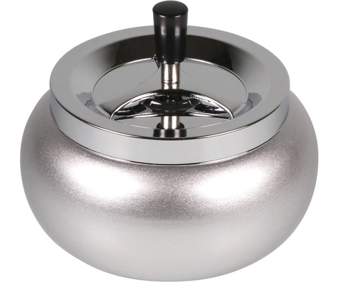 [504842] Ashtray Push Jumbo Silver 17cm