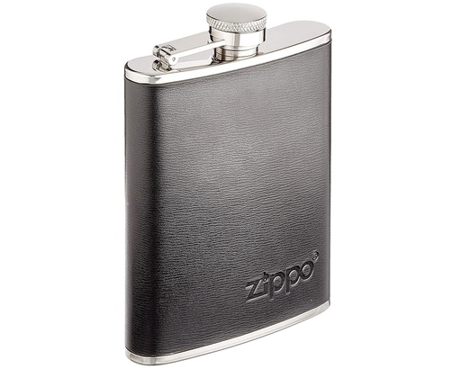 [2005269] Zippo Hip Flask - Black Leather