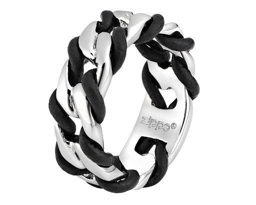 [2006249] Zippo Steel & Leather Ring - 56
