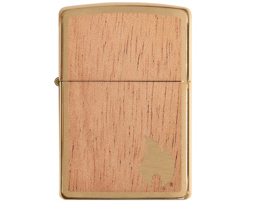 [60004583] Briquet Zippo Woodchuck Brushed Brass