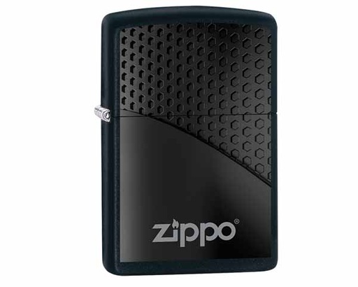 [60005297] Ligther Zippo Black Hexagon Design with Zippo Logo