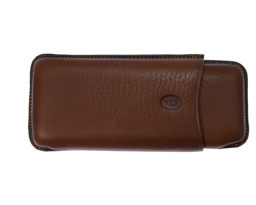 [CF31418M] Etui Cigare Lecerf Corona/3 Marron R48 140